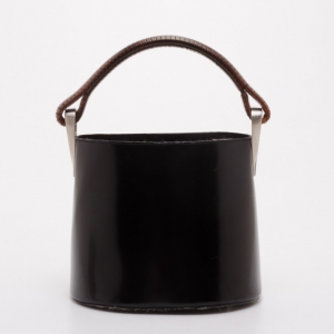 Kenzo Vintage Black Leather Bucket Bag 