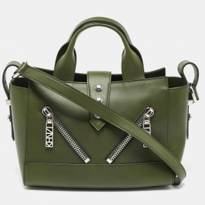 Pre Owned Kenzo Green Leather Mini Kalifornia Tote
