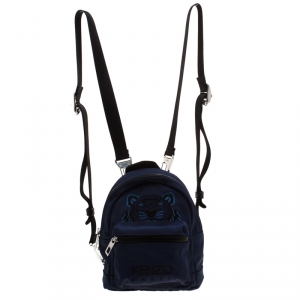 Kenzo Navy Blue Tiger Canvas Mini Backpack