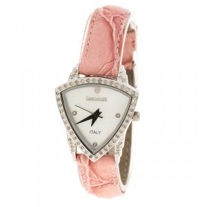 Lancaster White Mother of Pearl stainless Steel Diamond Accented Women's Wristwatch 26 mm