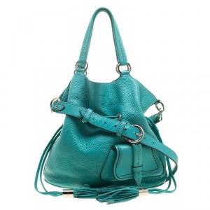 Lancel Green Leather Premiere Flirt Bucket Shoulder Bag
