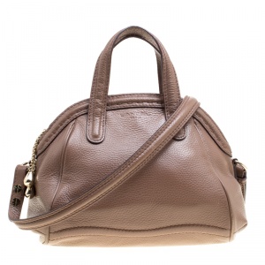 Lancel Brown Leather La Charmeuse Top Handle Bag