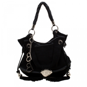 Lancel Black Fabric and Leather Le Brigitte Bardot Hobo