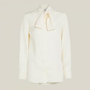 LAYEUR Cream Borden Scarf Collar Button Down Shirt FR 48