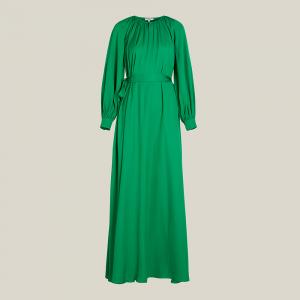 فستان ليور "بوردين" بأكمام منتفخة أخضر FR 34