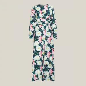 Pre Owned LAYEUR Multicoloured Ruby Floral Print Wrap Maxi Dress FR 42