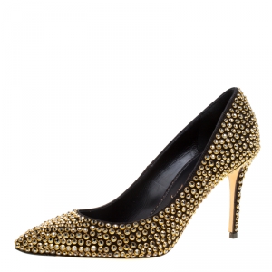 Enio Silla For Le Silla Crystal Embellished Pointed Toe Pumps Size 38.5
