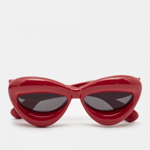 Pre Owned Loewe Red LW400971 Inflated Cat Eye Sunglass