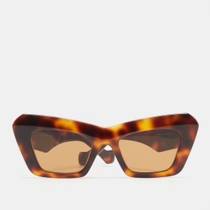 Pre Owned Loewe Havana Acetate LW400361 Cat-eye Sunglasses