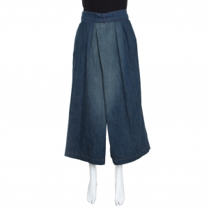 Loewe Indigo Light Wash Denim High Waist Culottes S