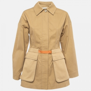 مملوكة مسبقًا Loewe Brown Cotton Canvas Belted Safari Jacket XS