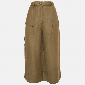 Loewe Green Linen Blend Wide Leg Trousers L