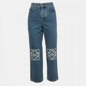 Loewe Blue Anagram Denim High Rise Jeans S Waist 26"