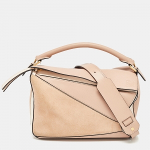 مملوكة مسبقًا Loewe Multicolor Leather and Suede Medium Puzzle Shoulder Bag