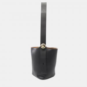 Loewe Black Leather Pebble Medium Bucket Shoulder Bag
