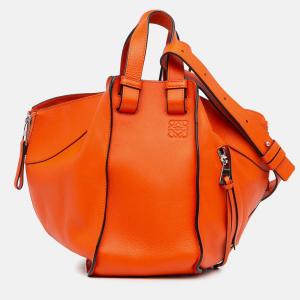Loewe Orange Small Leather Hammock Satchel