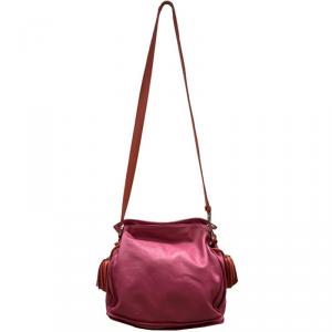 Pre Owned Loewe Two Tone Leather Flamenco Knot Bag