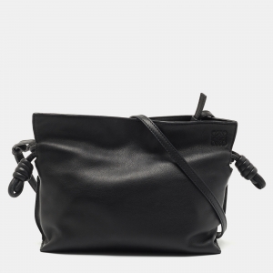 Loewe Black Leather Flamenco Shoulder Bag