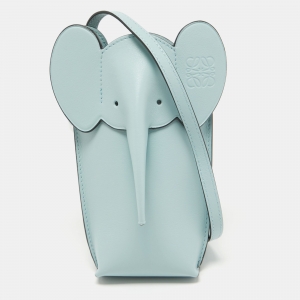 Loewe Aqua Leather Elephant Pocket Phone Holder Bag