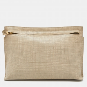 Loewe Beige Leather T Slim Pouch