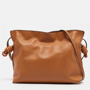 Loewe Brown Leather Medium Flamenco Clutch