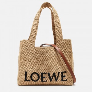 Pre Owned Loewe x Paula's Ibiza Natural Raffia Medium  Loewe Front Tote