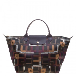 Longchamp Multicolor Printed Satin Medium Le Pliage Tote