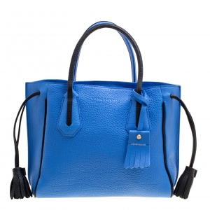 Longchamp Blue Textured Leather Penelope Fantaisie Tote