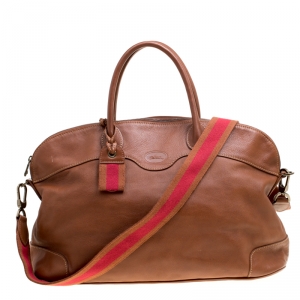 Longchamp Brown Leather Au Sultan Top Handle Bag