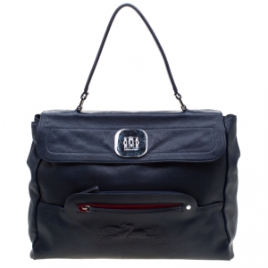 Longchamp Blue Leather Gatsby Tote