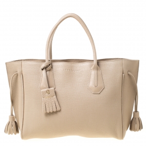 Longchamp Beige Leather Tote 
