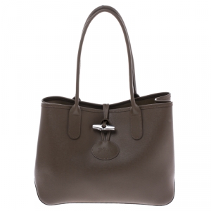 Longchamp Light Brown Leather Roseau Tote
