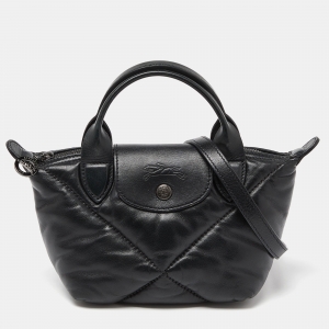 Longchamp Black Quilted Leather Mini Le Pilage Neo Tote