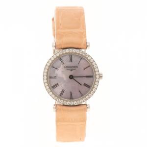 Longines Purple Mother of Pearl Stainless Steel Diamond La Grande Classique De Longines Women's Wristwatch 24 mm