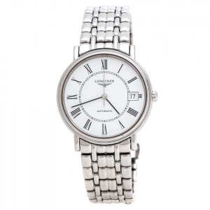 Longines White Stainless Steel Presence L4.821.4 Women's Wristwatch 34.50 mm