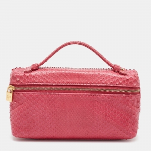 Loro Piana Pink Python Extra Pouch L19 Clutch