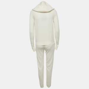 Pre Owned Loro Piana Cream Merano Cashmere Cardigan & Pants Suit S