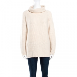 Loro Piana Cream Baby Cashmere Chunky Knit Sweater M