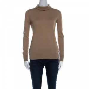 Loro Piana Tan Brown Cashmere Turtleneck Long Sleeve Sweater M