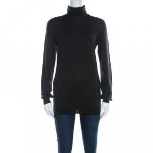 Loro Piana Dark Green Cashmere Turtleneck Sweater M