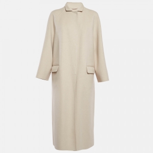 Pre Owned Loro Piana Beige Cashmere Buttoned Front Long Coat S