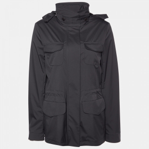Pre Owned Loro Piana Black Nylon Windmate Traveller Jacket S 