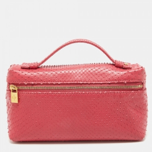Loro Piana Pink Python Zip L19 Pouch