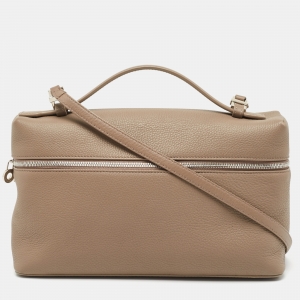 Loro Piana Taupe Leather Extra Pocket L27 Pouch