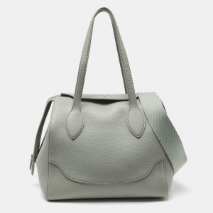 Loro Piana Pale Green Grained Leather Sesia Tote