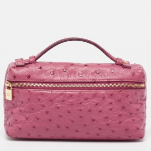 Loro Piana Dark Pink Ostrich L19 Pouch