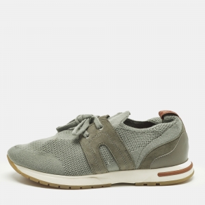 مملوكة مسبقًا حذاء رياضي لورو بيانا فلكسي ووك زلق قماش محبوك أزرق مقاس 37