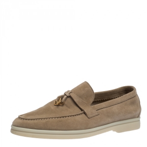 Loro Piana Beige Suede Summer Charms Walk Moccasin Size 36