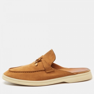 Pre Owned Loro Piana  Brown Suede Babouche Charms Walk Sandals Size 39