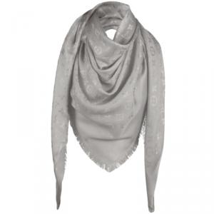 مملوكة مسبقًا شال لوي فيتون صوف وحرير مونوغرامي رصاصي فيرون